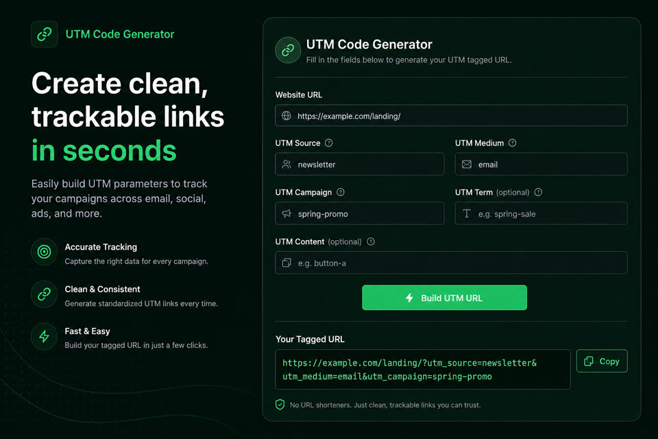 UTM Code Generator preview